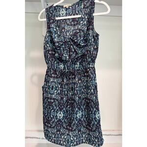 Be Bop Women's Geometric‎ Pattern Blue Dress Size Medium Sleeveless